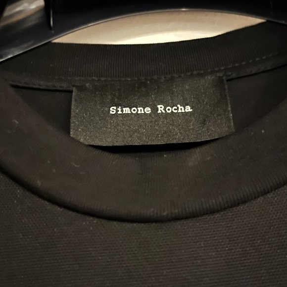 Simone Rocha Short Sleeve Gathered Tier Dress with Tulle Overlay - Picture 3 of 4